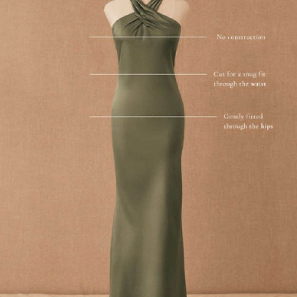 BHLDN Ruby Satin Charmeuse Dress with Slit